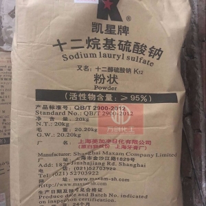 十二烷基硫酸鈉，C12H25SO4Na，